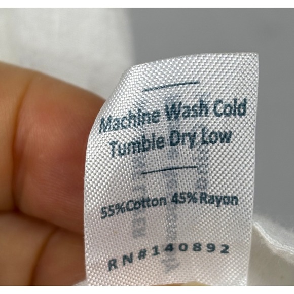 Marine Layer Women Short Sleeve Crop Cotton Blouse Sz S Minimalist Natural Beach - Picture 7 of 11